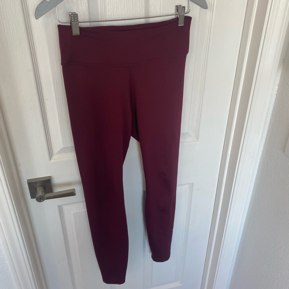 Nike Dri Fit Burgundy Exercise Workout Leggings - Sz M